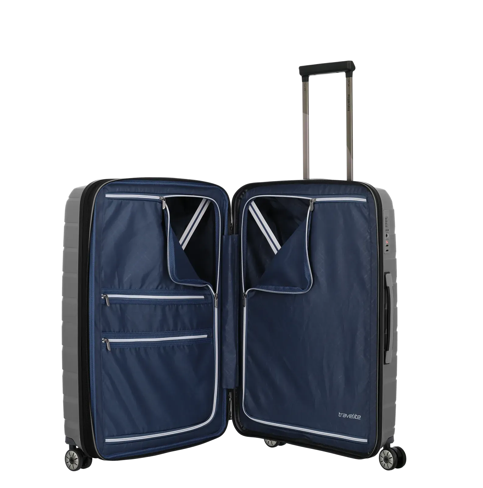 Travelite pelēks vidējais koferis — Polipropilēns, 3.2 kg (skats 6) — 71/82liters