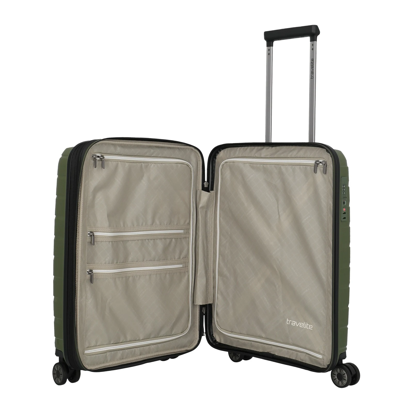 Travelite TL-AIRBASE zaļš rokas bagāžas koferis — polipropilēns, 43/50L, 2.7 kg (skats 7) — 43/50L