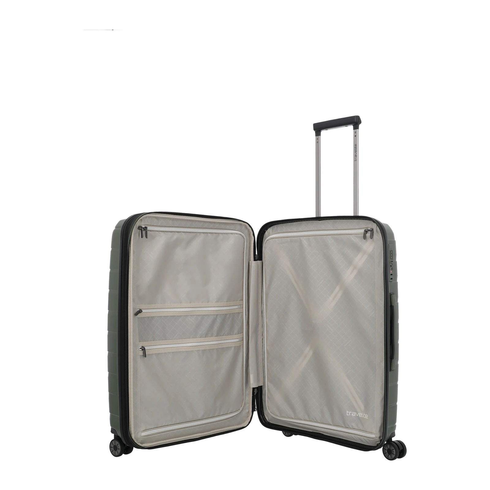 Travelite TL-AIRBASE zaļš vidējais koferis — polipropilēns, 71/82L, 3.2 kg (skats 7) — 71/82L