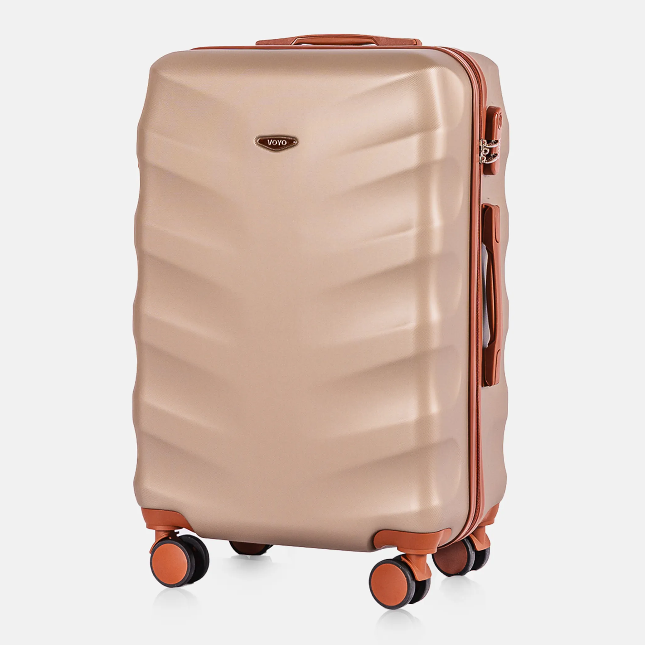 Voyo FJ140 šampanieša krāsā vidējais koferis — ABS plastmasa, 66L, 3.3 kg