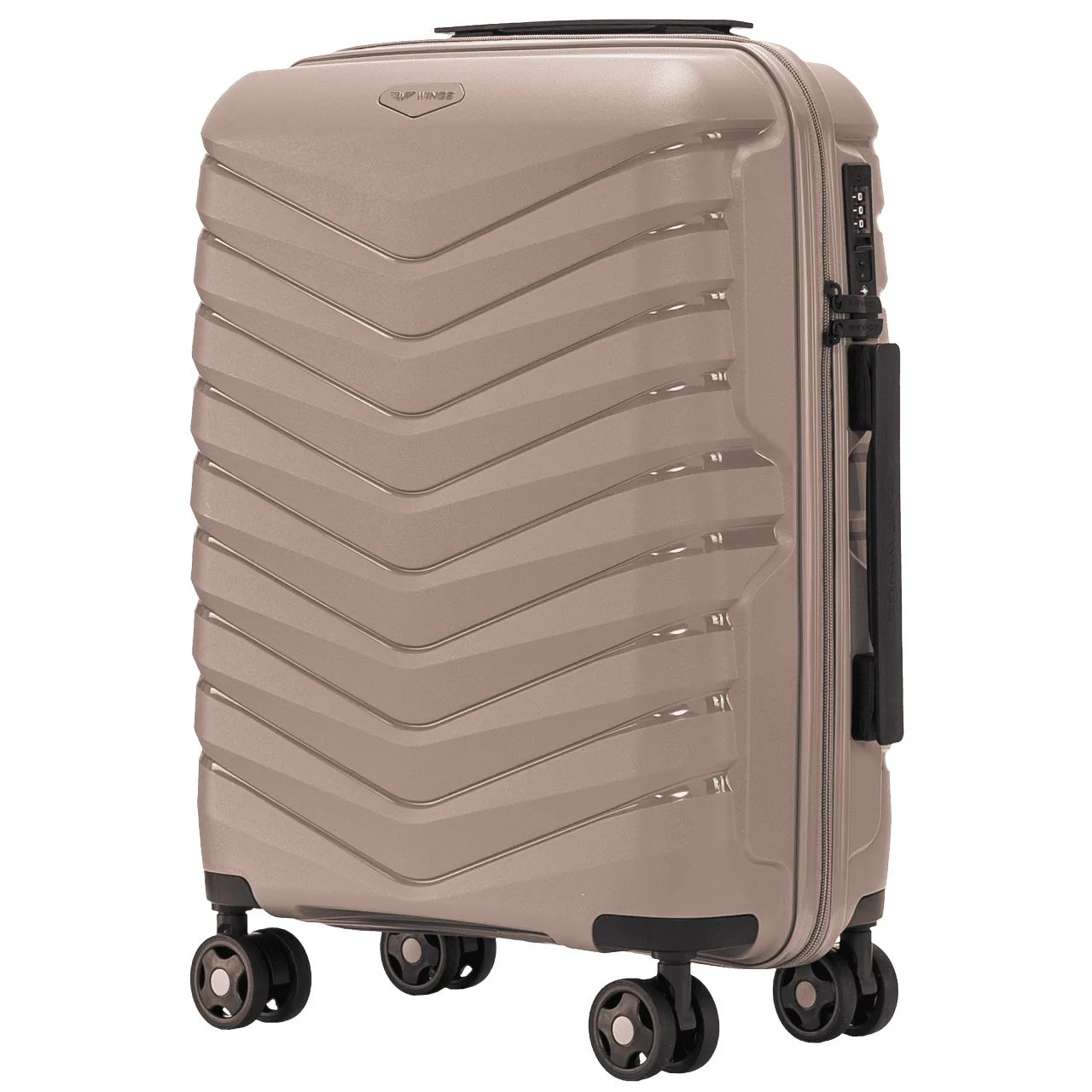Wings PHX01 šampanieša krāsā rokas bagāžas koferis — Polipropilēns, 39L, 2.5 kg