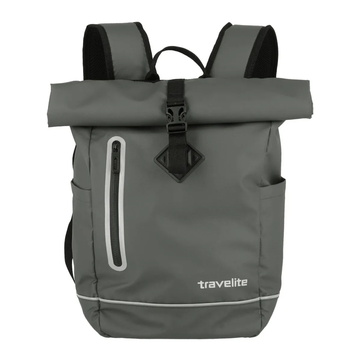 Travelite TL-BASICS-PLANE pelēks mugursoma — poliesters, 19L, 0.4 kg