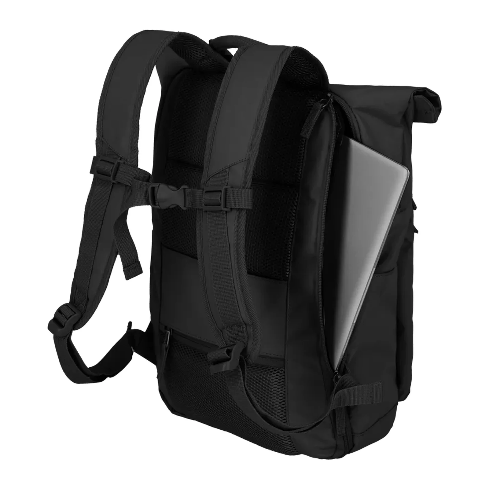 Travelite TL-BASICS-ROLLUP melns mugursoma — poliesters, 35L, 0.8 kg (skats 5) — 35L