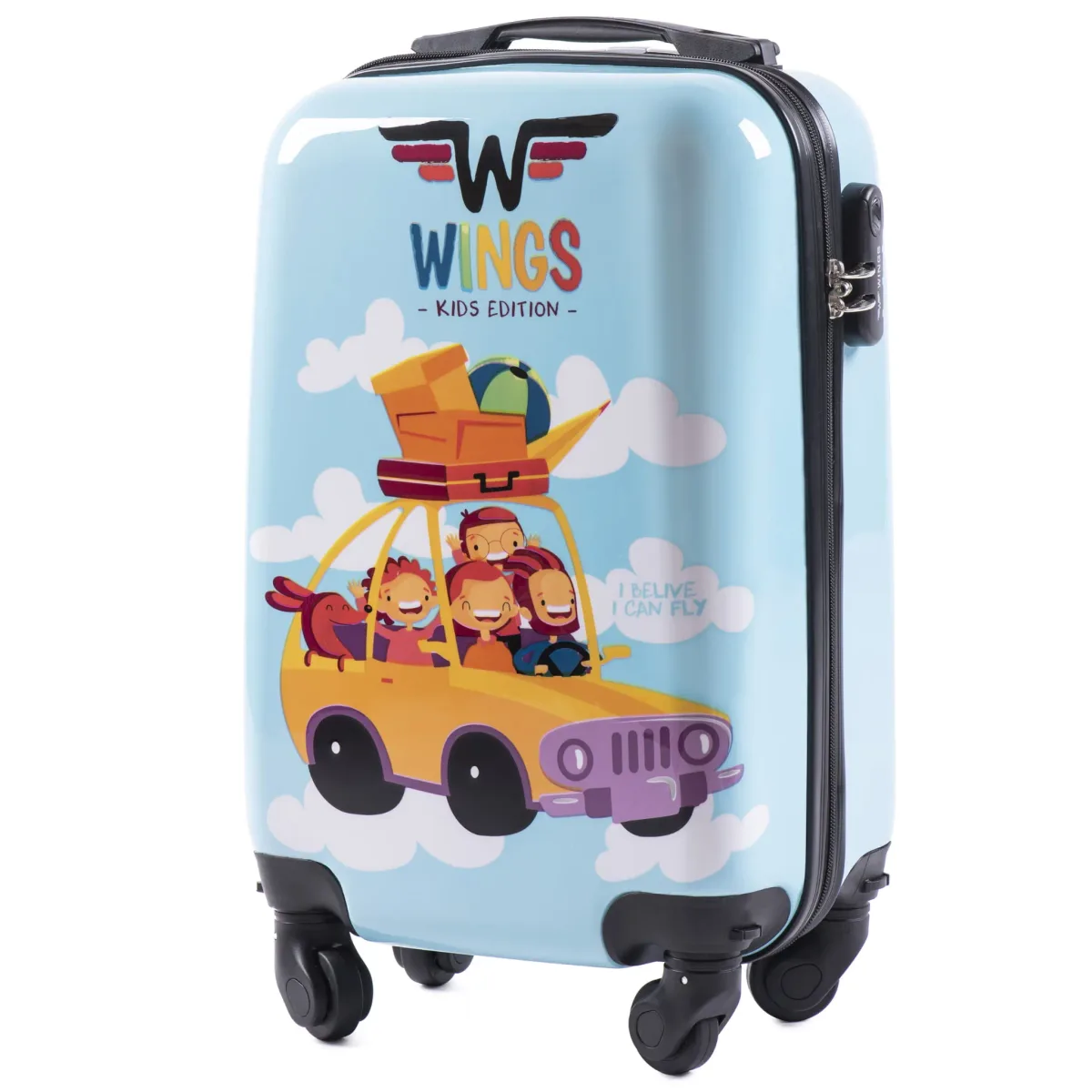 Wings PC-KD01 gaiši zils mazs koferis — Polikarbonāts, 28L, 2.5 kg