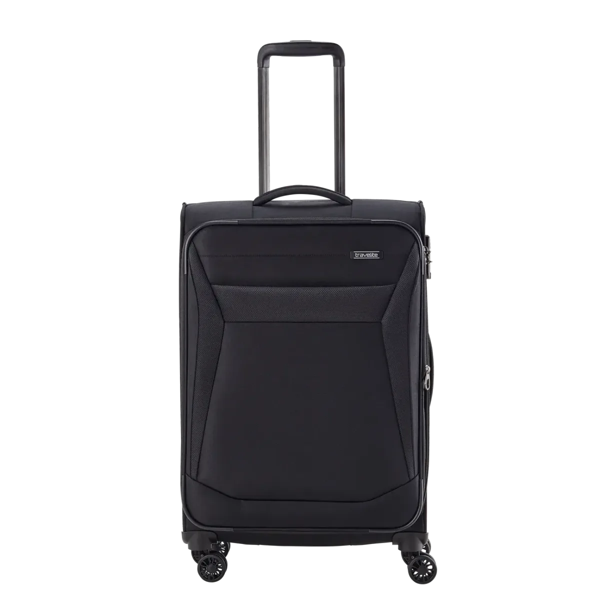 Travelite melns vidējais koferis — audums, 2.9 kg