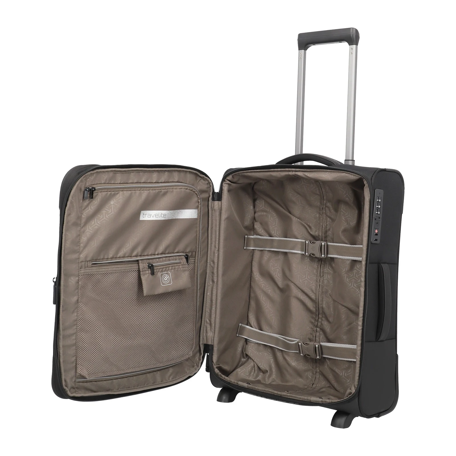 Travelite TL-CROSSLITE melns rokas bagāžas koferis — poliesters, 37/41L, 2.7 kg (skats 7) — 37/41L