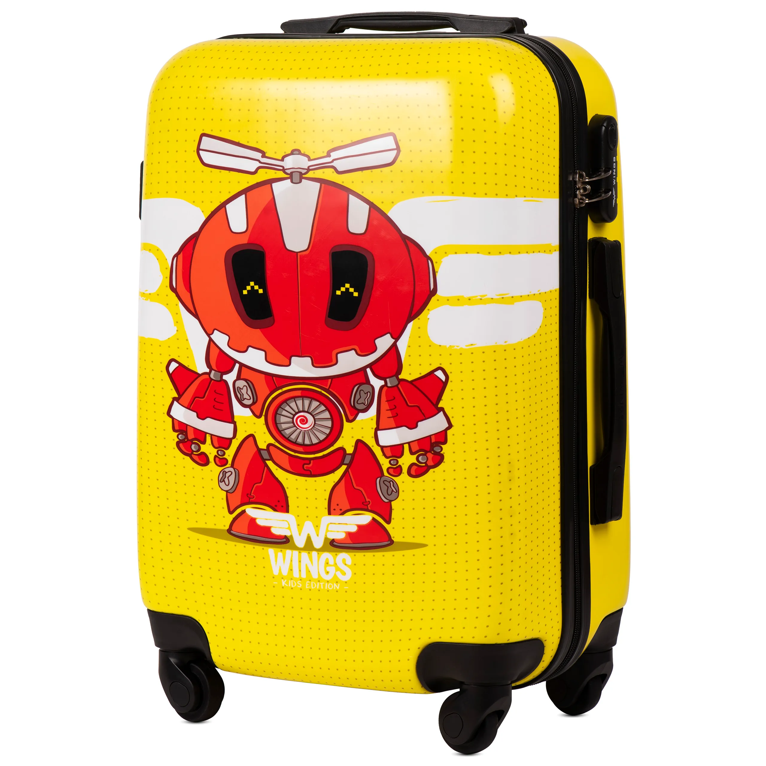 Wings PC-KD01 Kollane rokas bagāžas koferis — Polikarbonāts, 38L, 2.6 kg