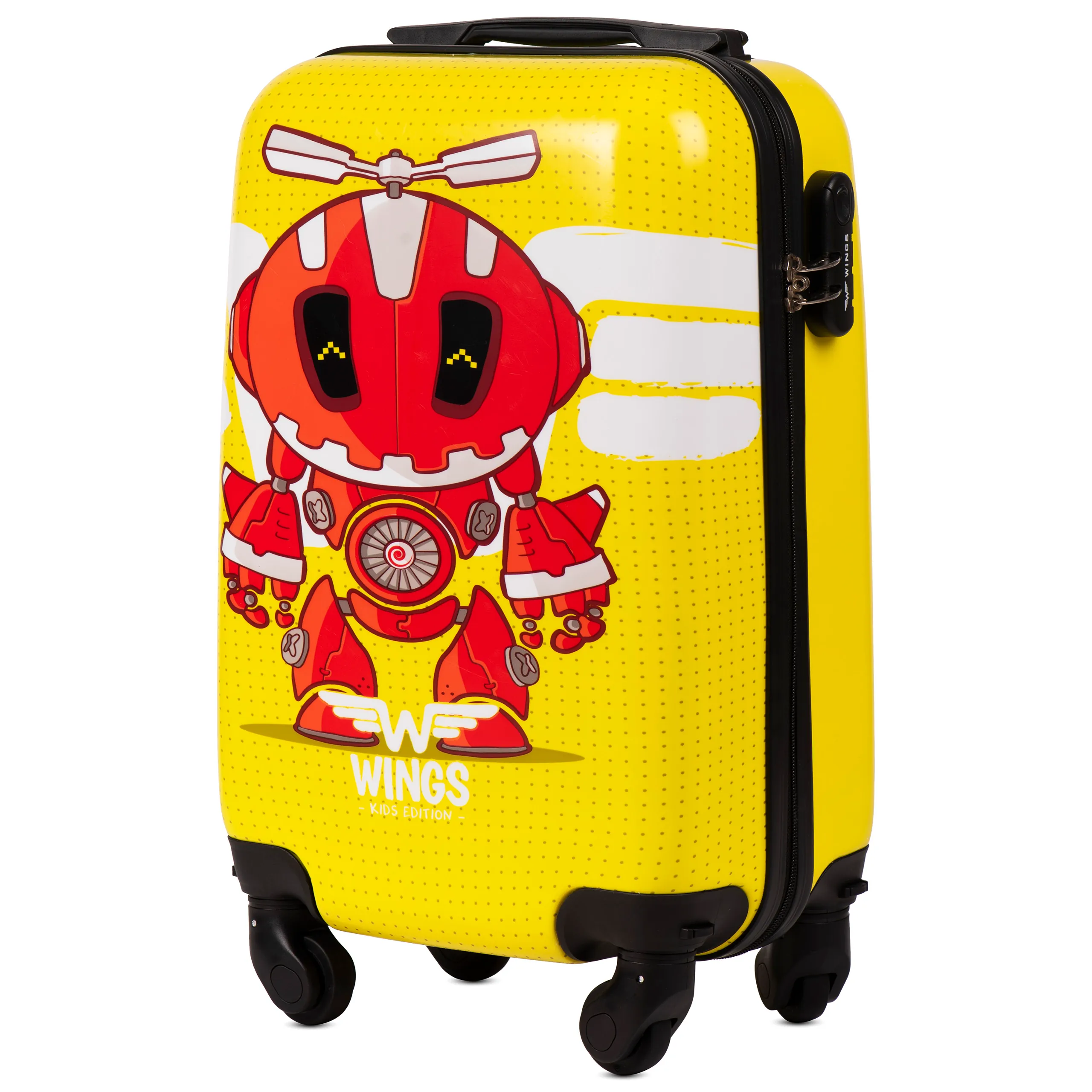 Wings PC-KD01 Kollane mazs koferis — Polikarbonāts, 28L, 2.2 kg