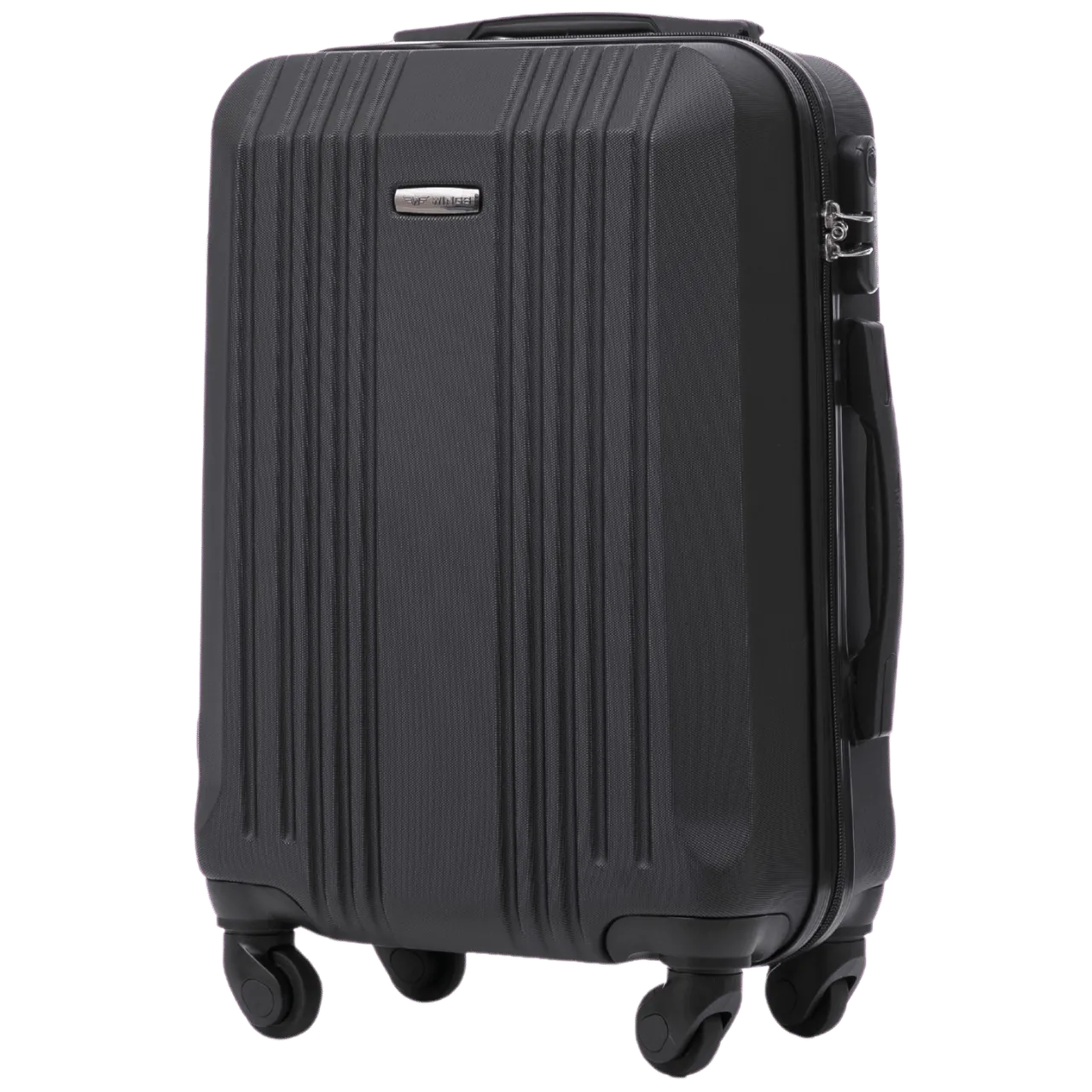Wings KST01 melns rokas bagāžas koferis — ABS plastmasa, 38L, 2.5 kg