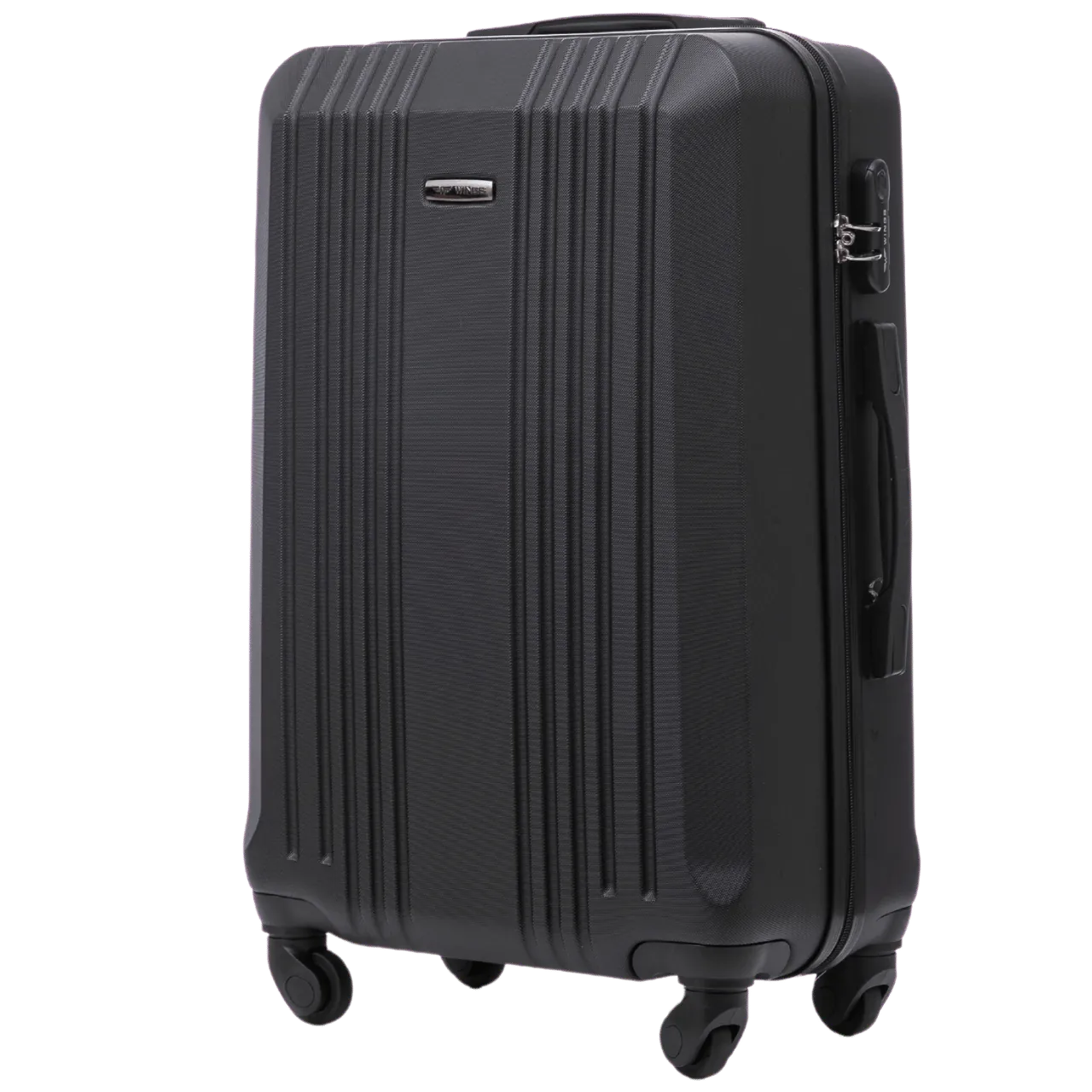 Wings KST01 melns vidējais koferis — ABS plastmasa, 63L, 3.2 kg