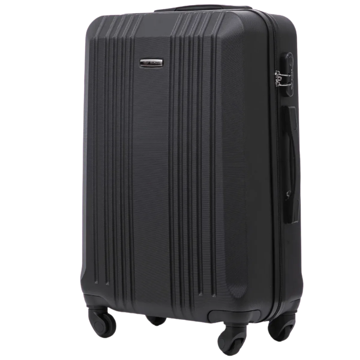 Wings KST01 melns vidējais koferis — ABS plastmasa, 63L, 3.2 kg