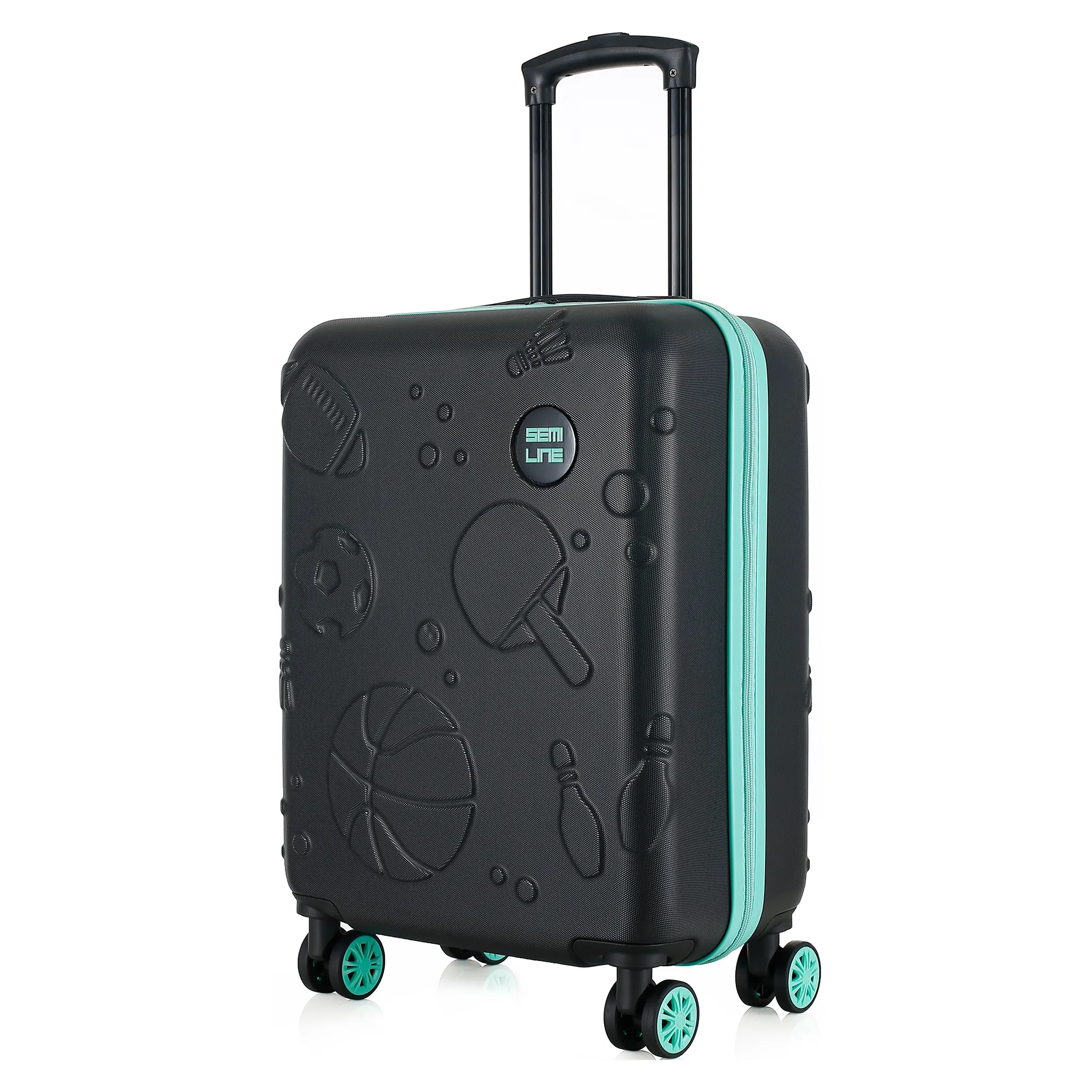 Semi Line melns bērnu koferis — ABS plastmasa, 34L, 2.5 kg