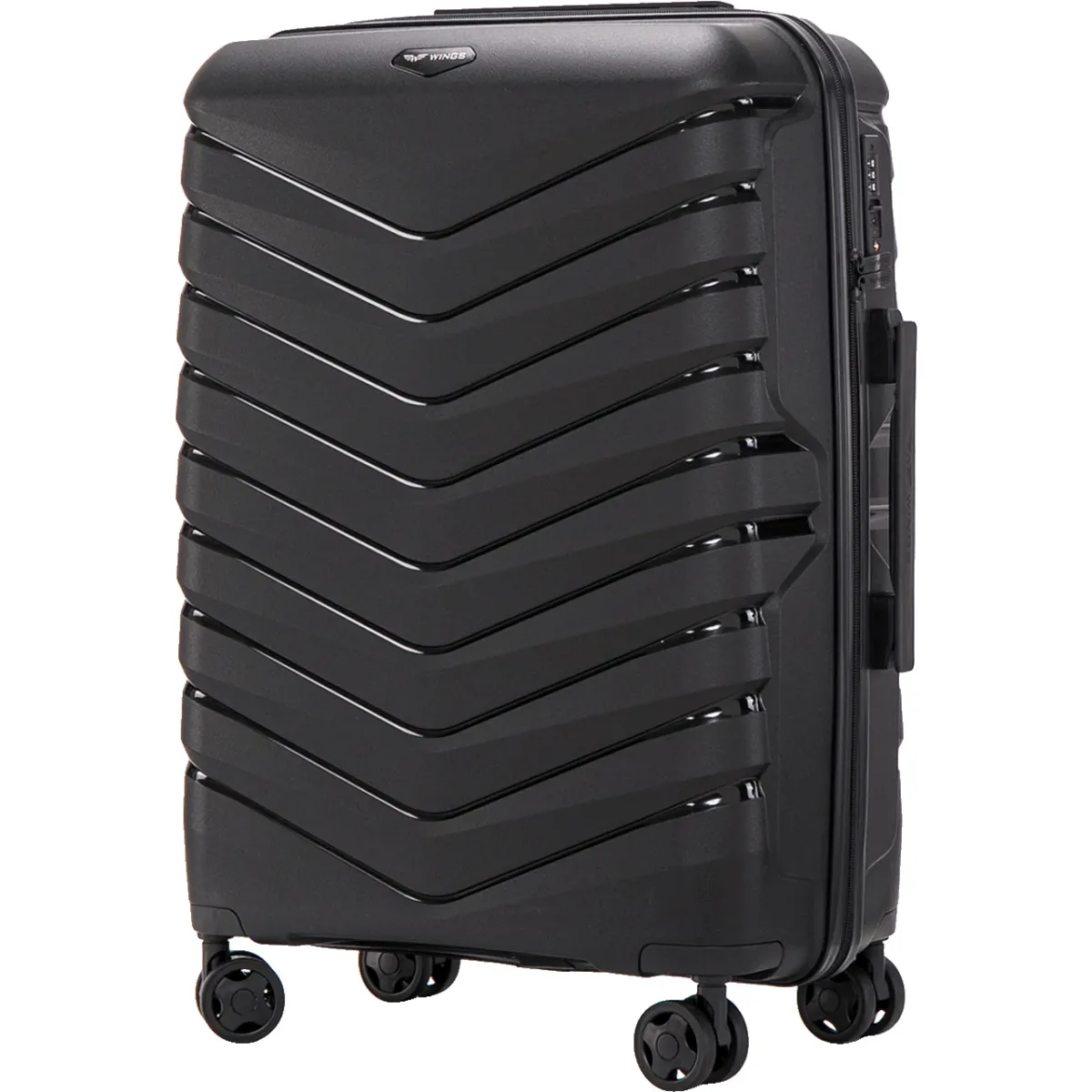 Wings PHX01 melns vidējais koferis — Polüpropüleen, 63L, 3 kg