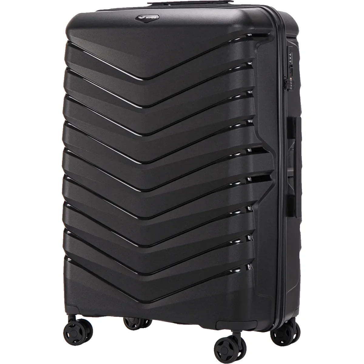 Wings PHX01 melns liels koferis — Polüpropüleen, 96L, 4 kg