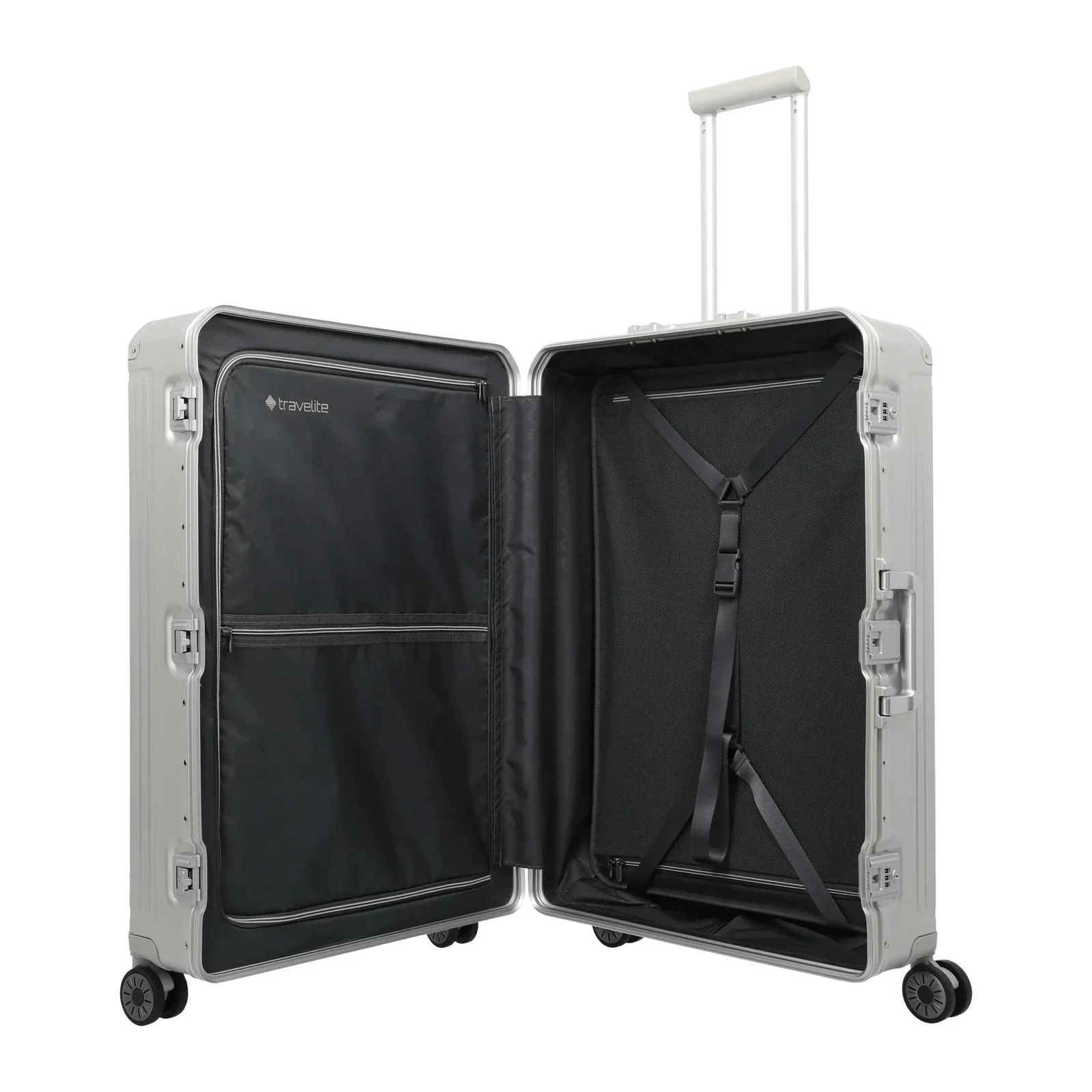 Travelite sudrabains liels koferis — Alumīnijs, 100L, 6.7 kg (skats 10) — 100L