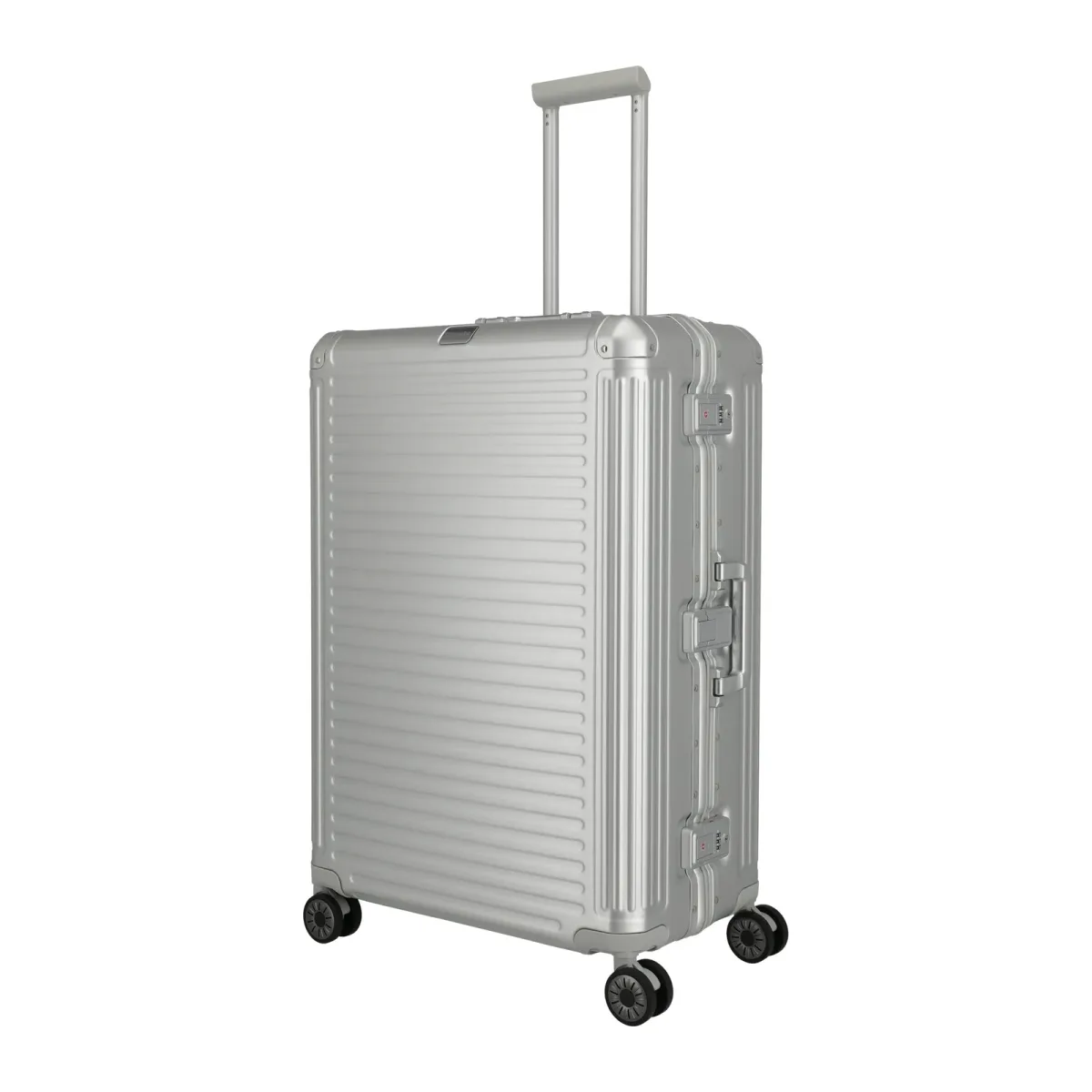 Travelite sudrabains liels koferis — Alumīnijs, 100L, 6.7 kg