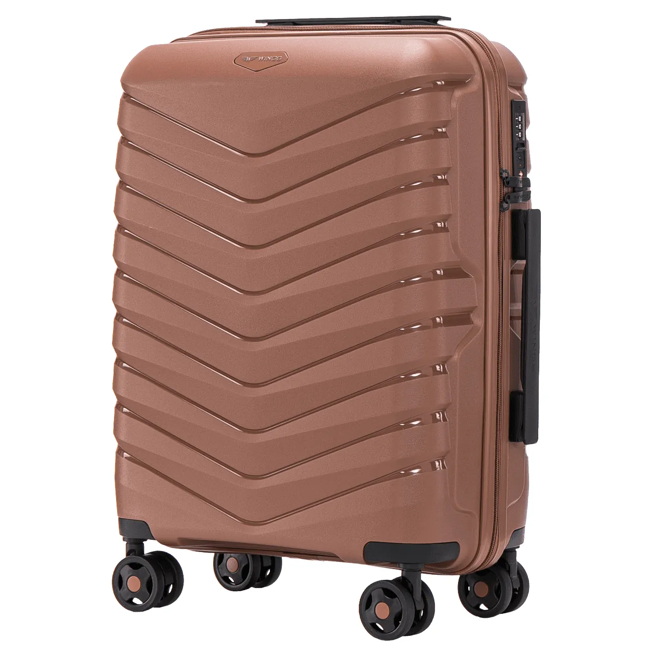 Wings PHX01 brūns rokas bagāžas koferis — Polipropilēns, 39L, 2.5 kg