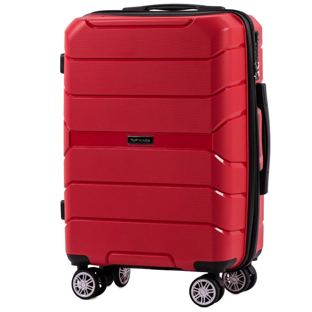 Wings PP05 sarkans rokas bagāžas koferis — Polüpropüleen, 43L, 2.8 kg