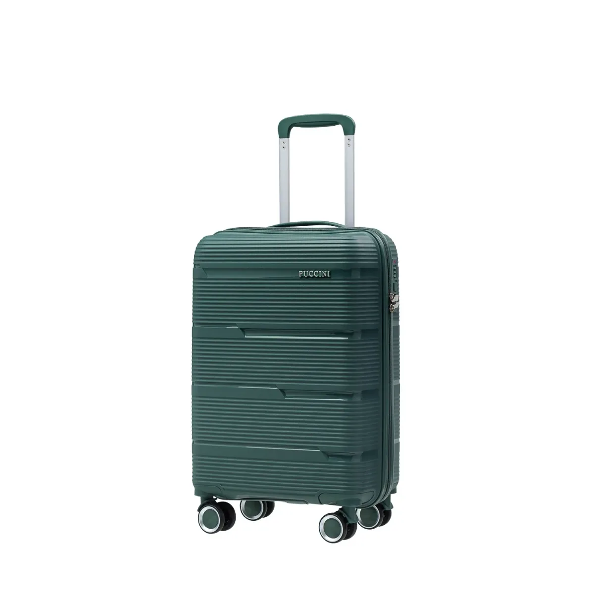 Puccini PP023C5 zaļš rokas bagāžas koferis — Polipropilēns, 36L, 2.6 kg