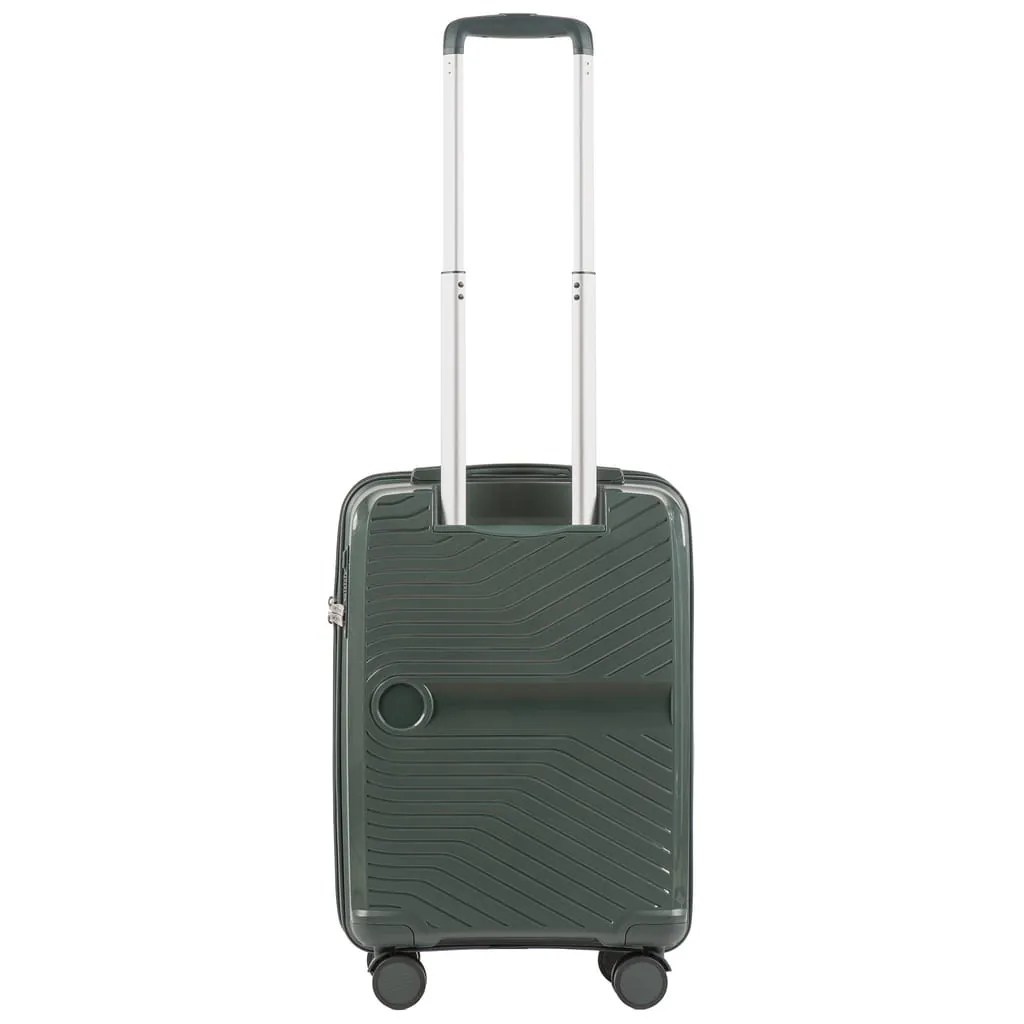 Wings DQ1810 zaļš rokas bagāžas koferis — Polipropilēns, 39L, 2.5 kg (no aizmugures)