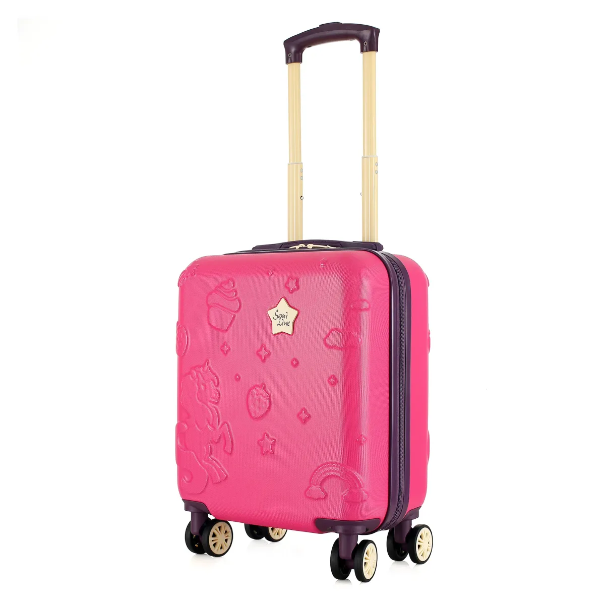 Semi Line rozā bērnu koferis — ABS plastmasa, 19L, 2.1 kg