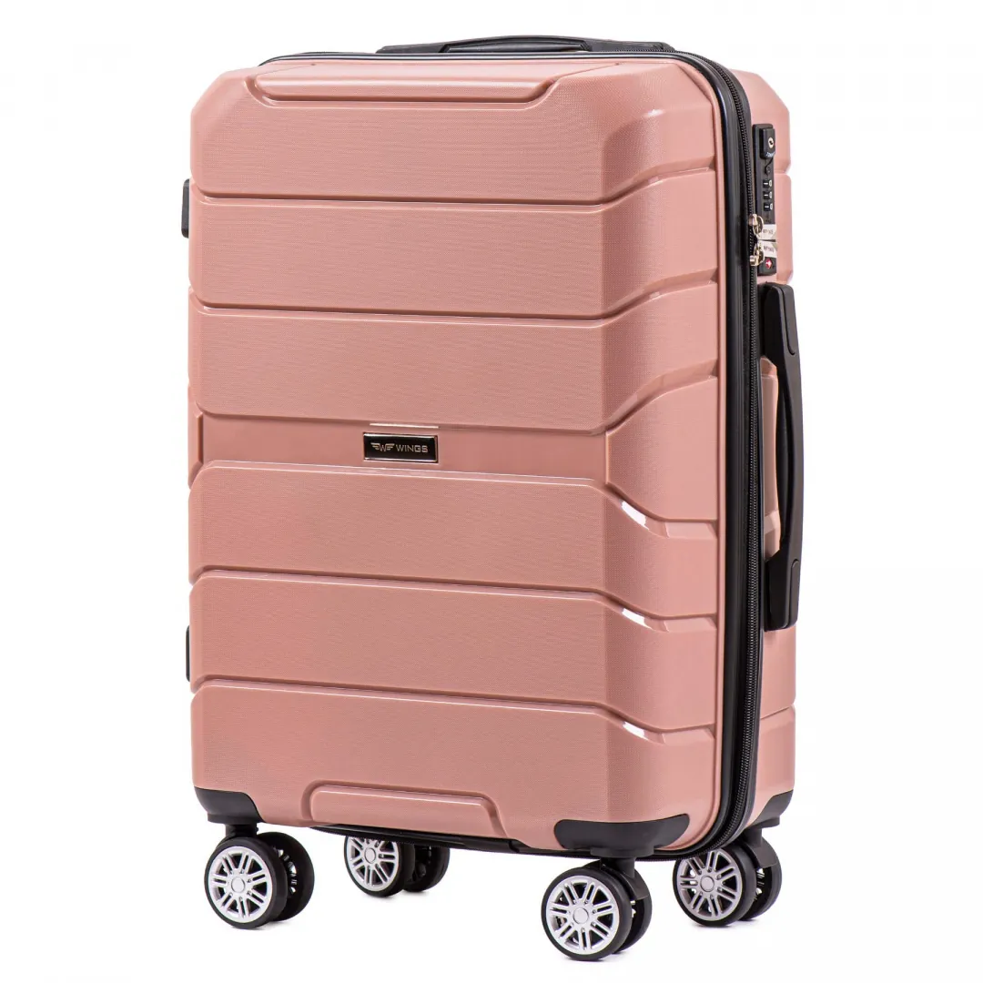 Wings PP05 rozā zelts rokas bagāžas koferis — Polüpropüleen, 43L, 2.8 kg