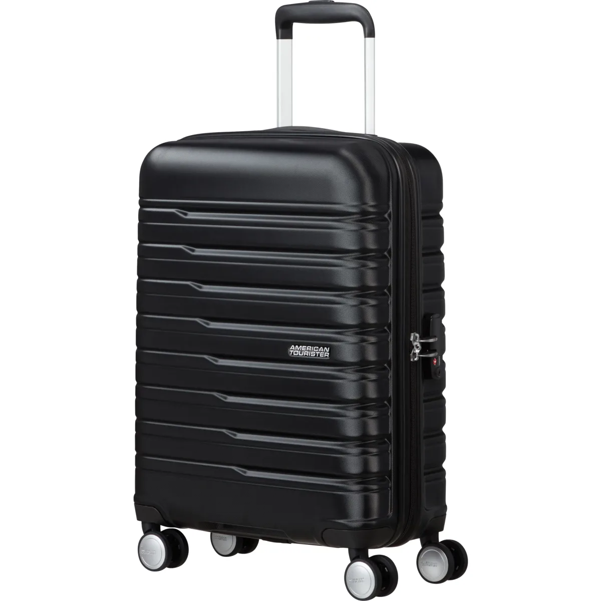 American Tourister melns rokas bagāžas koferis — ABS plastmasa, 32L, 2.6 kg