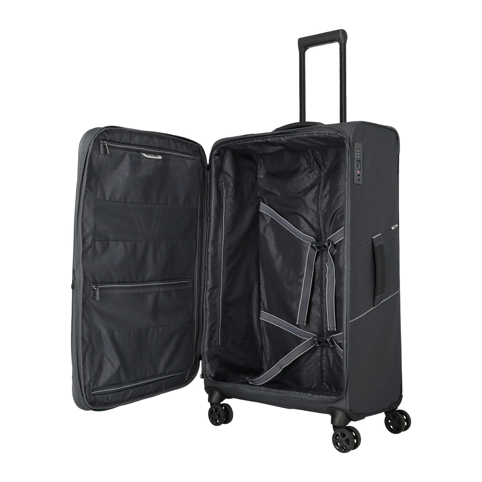 Travelite pelēks liels koferis — poliesters, 101/108L, 2.95 kg (skats 7) — 101/108L