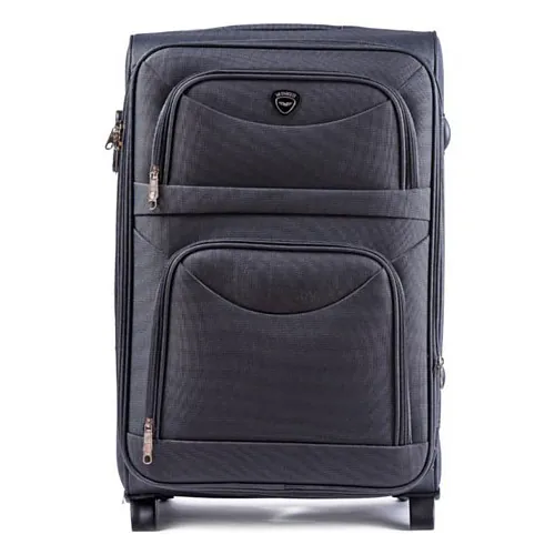 Wings tumši pelēks vidējais koferis — Audums, 68L, 3.4 kg (no priekšas)