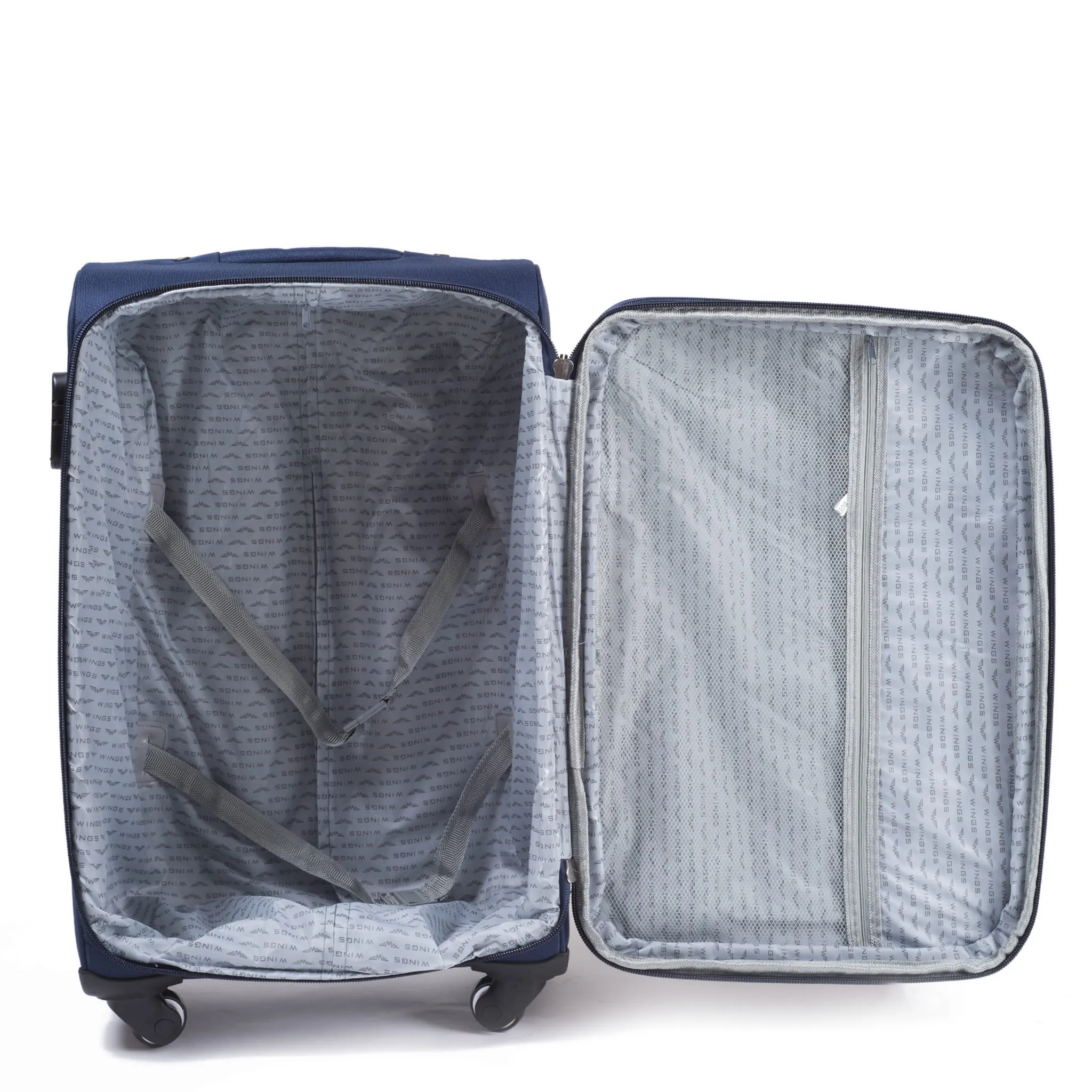 Wings 1706 tumši pelēks liels koferis — Audums, 97L, 4.2 kg (skats 5)