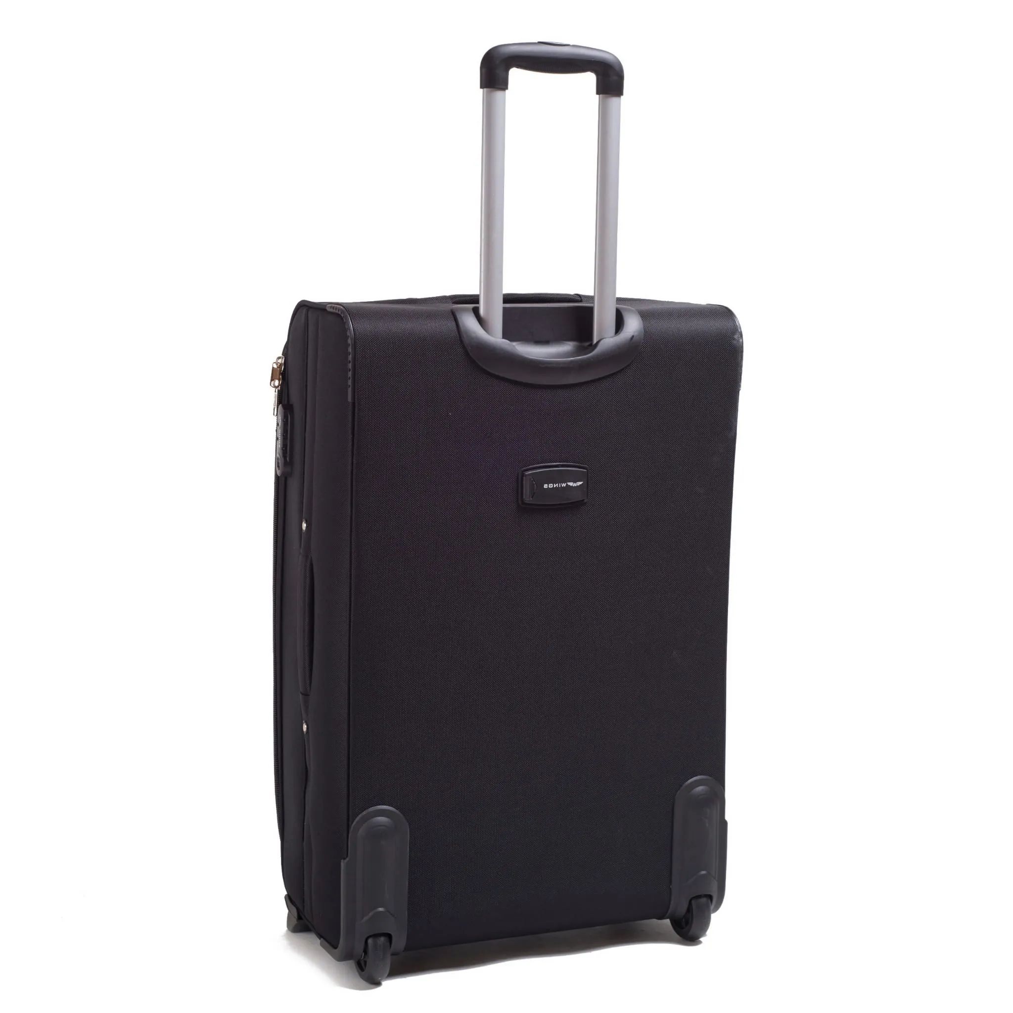 Wings 1706 tumši pelēks liels koferis — Audums, 97L, 4.2 kg (no aizmugures)