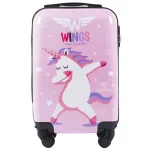 Wings PC-KD01 rozā mazs koferis — Polikarbonāts, 28L, 2.5 kg (no priekšas)
