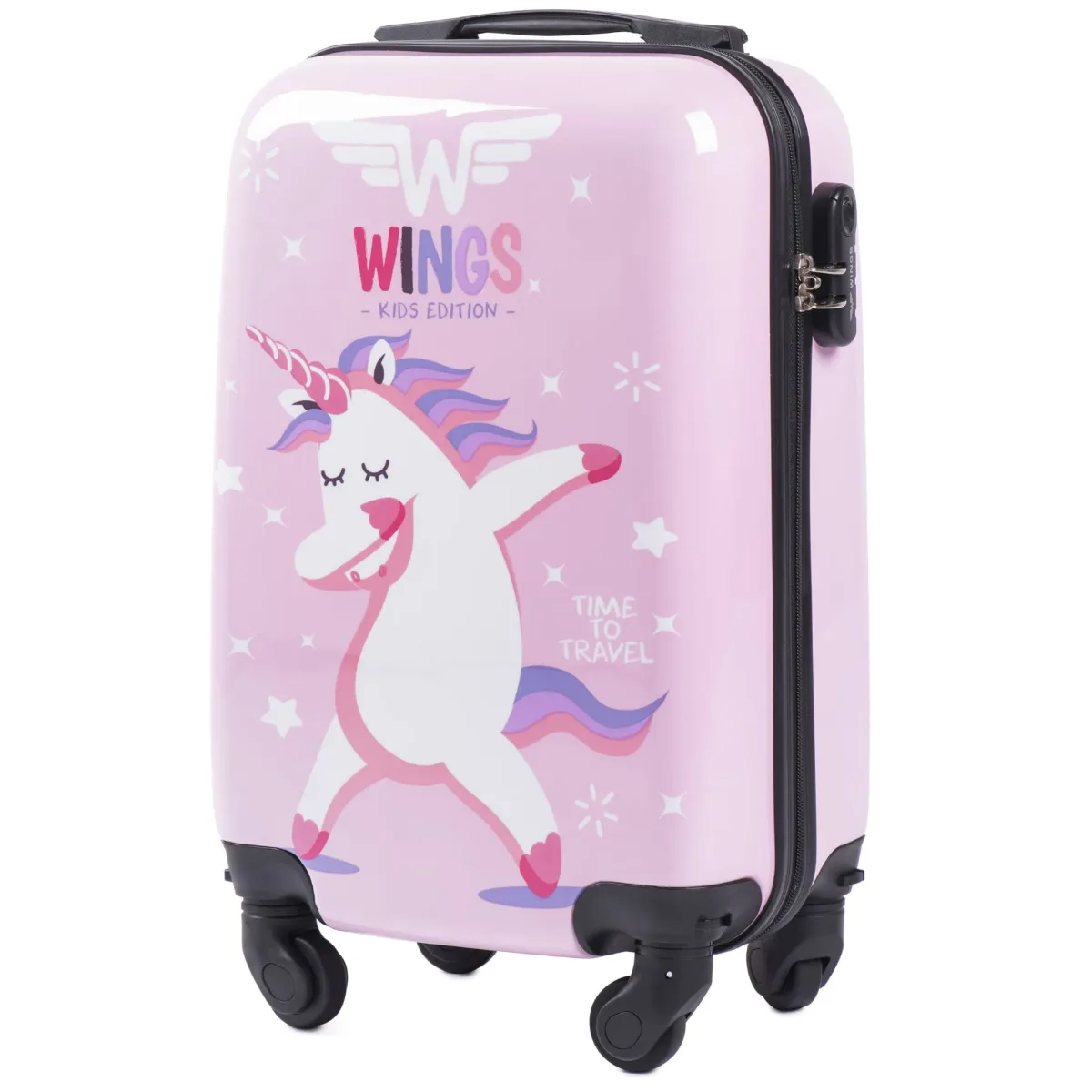 Wings PC-KD01 rozā mazs koferis — Polikarbonāts, 28L, 2.5 kg